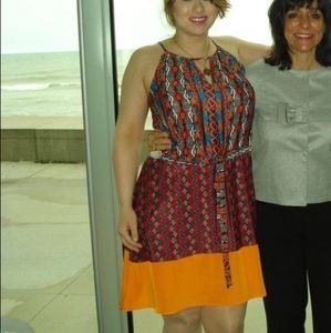 Gently used Bar III Printed Cinch Waist Dress